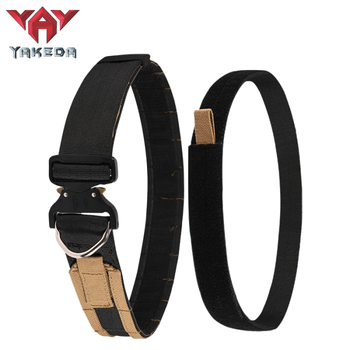 Yakeda Nylon Military Duty Belt With Lnner Belt Molle Tactical Belt With Quick Release Metal Buckle