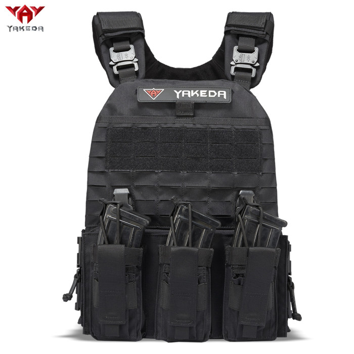 YAKEDA  quick release lightweight military molle modular soft hard armor tactical plate carrier vest with cummerbund pouches