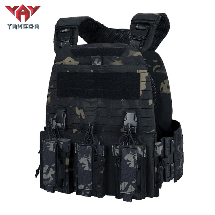 YAKEDA  quick release lightweight military molle modular soft hard armor tactical plate carrier vest with cummerbund pouches