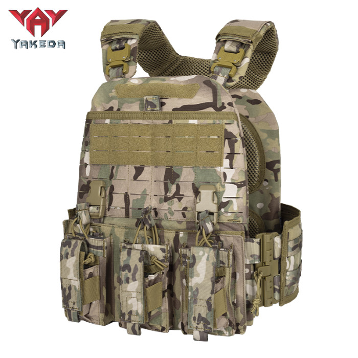 YAKEDA  quick release lightweight military molle modular soft hard armor tactical plate carrier vest with cummerbund pouches