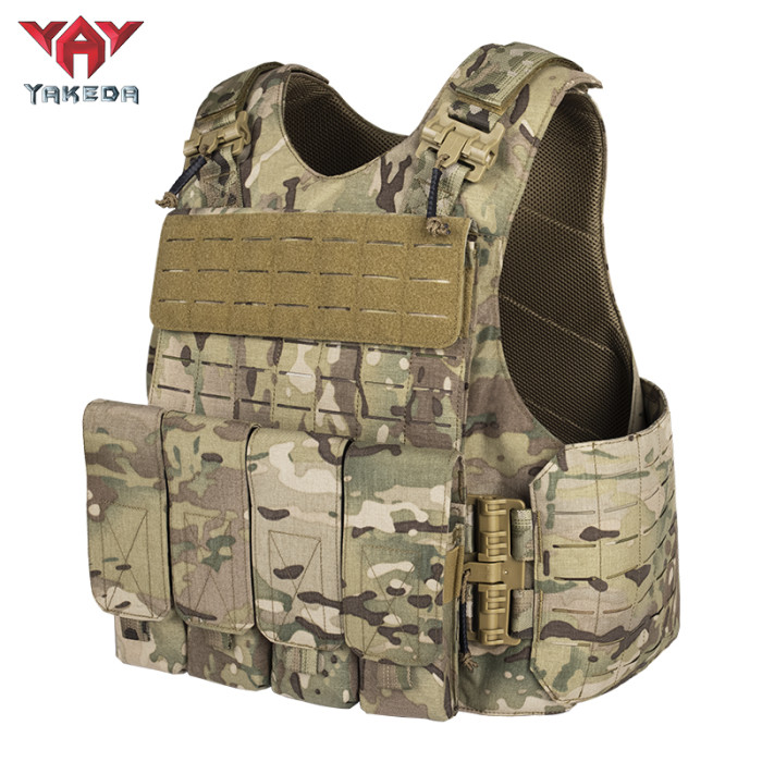 YAKEDA Camouflage Nylon Chaleco Tactico Combat MOLLE Plate Carrier Tactical Vest