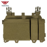 YAKEDA Tactical Accessories Multifunctional Triple Front Panel Tactical Vest Chest Mount Nylon Side Pouch