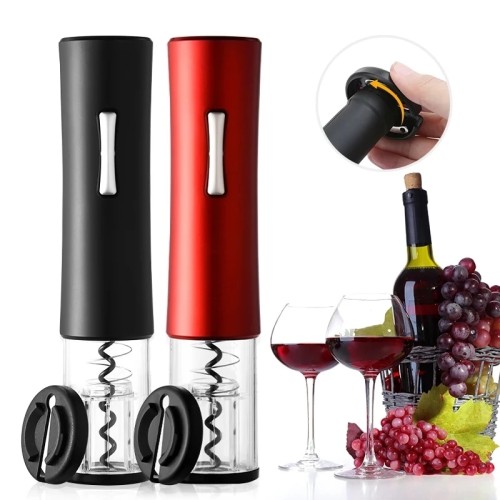Electric Wine Opener, Automatic Wine Bottle Opener Set with Foil Cutter Vacuum Stopper and Wine Pourer, 4-in-1 Rechargeable Wine Opener Gift for Home Kitchen Bar Restaurant Party