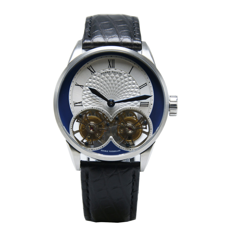 Double Flying Tourbillon PIERRE PAULIN Genuine Mechanical Dress Luxury Mens  Watch