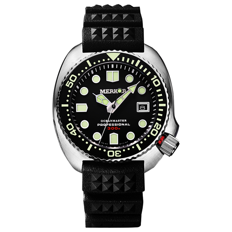 MERKUR OCEANMASTER Sapphire Ceramic Bezel Automatic Dive Mens Watch Turtle
