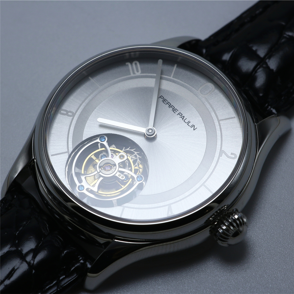Flying Tourbillon PIERRE PAULIN Genuine Mechanical Dress Luxury Mens Watch  Seagull Complicated Luxury