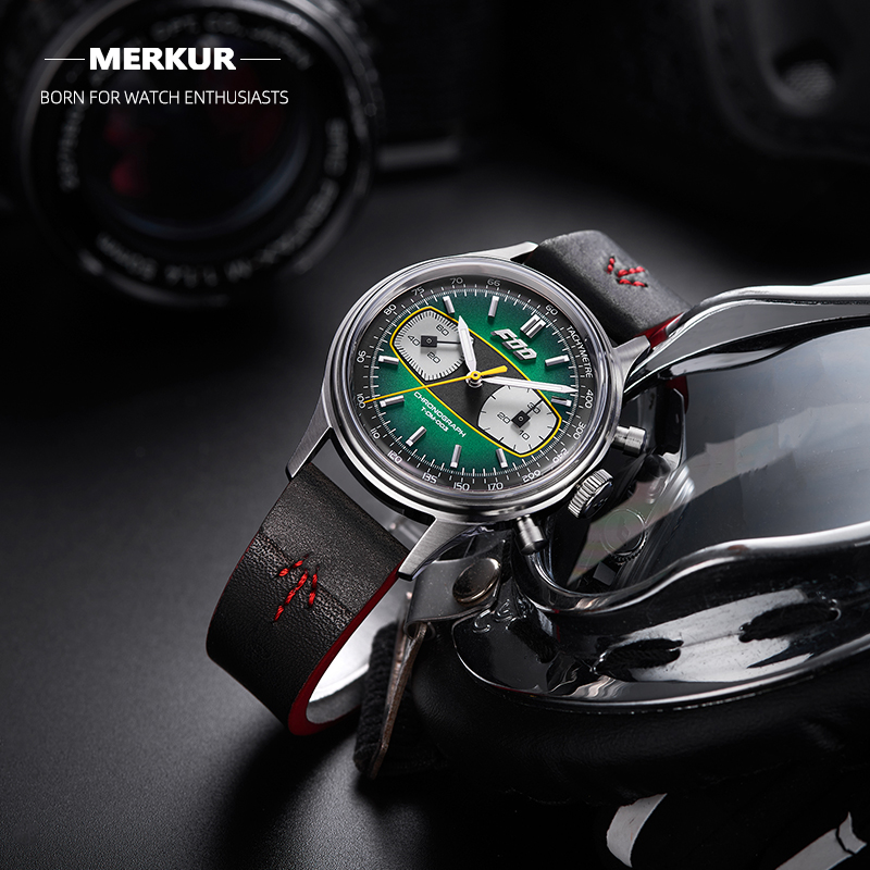 US$ 143.20 - FOD Racing Mechanical Chronograph 70's Retro Rally Style Watch  Men's Dress Hand winding Gradient Blue Green Luxury Complicated -  www.merkurwatchgroup.com