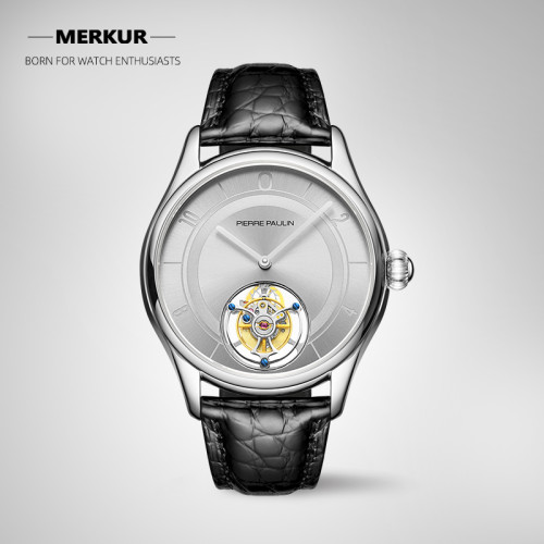 New Modern Style Flying Tourbillon PIERRE PAULIN Genuine Mechanical Dress Luxury Mens Watch Seagull Complicated Luxury