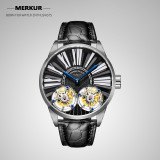Pierre Paulin Luxury True Double Tourbillon Manual Mechanical Watch Business Classic Men's Watch Sapphire All Steel