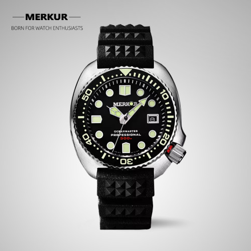 MERKUR OCEANMASTER 300M Homage Vintage Turtle Sapphire Ceramic Bezel Japan NH35 Automatic Diver Men’s Watch Fine Quality Case Details