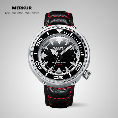 MERKUR OCEANMASTER 1000M Water Resist Big 47MM MONOBLOCK TUNA Original Design Sapphire Ceramic Bezel Japan NH35 Automatic Vinatge Homage Dive Men‘s Luxury Watch