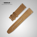 MERKUR Waterproof Skin-friendly Breathable, Retro Oil Wax Universal Craft Leather Watchband Watch Accessories
