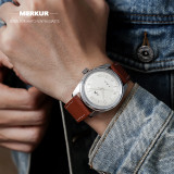 Chinese original MERKUR Handwinding Mechanical silver dial silver index  Retro Dress Watch