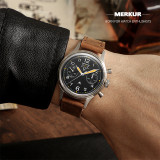 FOD Retro 70‘s Vintage  Chronograph Mechanical Men's Complicated Acrylic 38MM Small Luxury Classic Wrist Watch Military