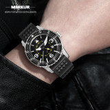 MERKUR GMT PILOT Series 100M Water Proof  High Beat Automatic Sapphire Ceramic Bezel Men's Diver Sport Luxury Dress Watch