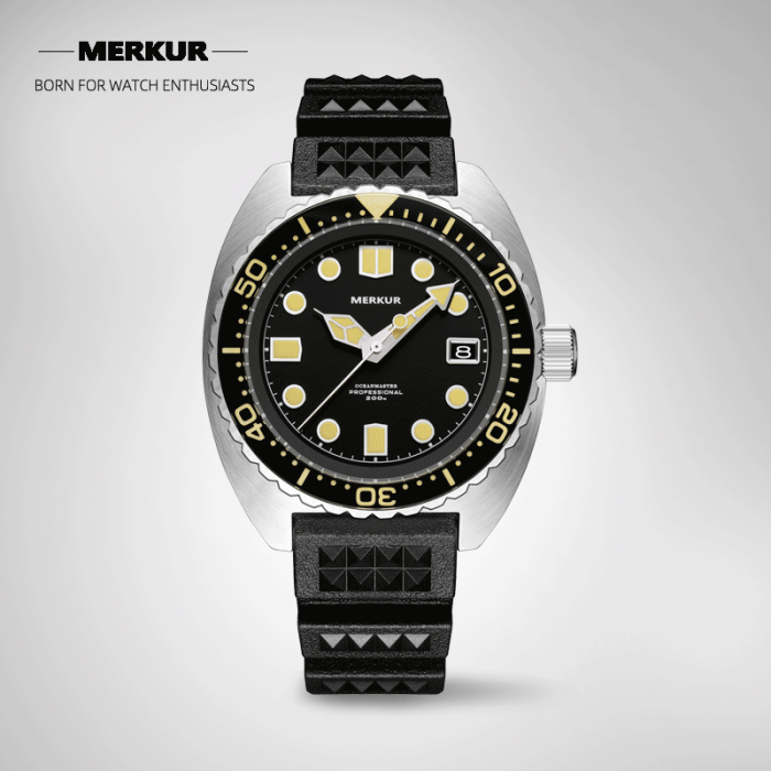 Merkur Diver Watch 200M Homage Of Vintage Men's Automatic Japan Nh35  Sapphire