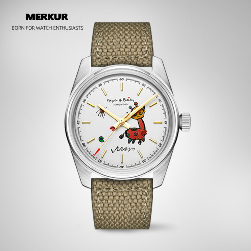 NEW MERKUR Handwinding Mechanical Children's cute casual watch Custom watch