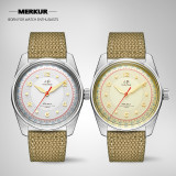 New MERKUR Top Hill Series Vintage  50m Mechanical Mens handwind Watch Mens