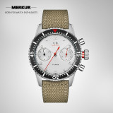 New Merkur Retro 70‘s Vintage 1963 enamel Dial Chronograph Mechanical Men's Complicated Sapphire 38MM Small Luxury Classic Wrist Watch