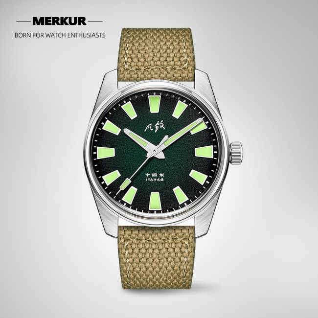 New MERKUR Handwinding Mechanical  Retro Dress Watch 24 Rubis Chinese First Skin Diver military watch