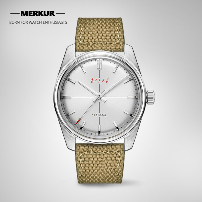 New MERKUR Serve the people  Vintage  50m Mechanical Mens handwind Watch Mens