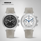 NEW Pierre Paulin business Doctor Watch Pulsation  Handwinding Watch Sector Dial Mechanical Chronograph  silver dial  Vintage Casual Watch Mens