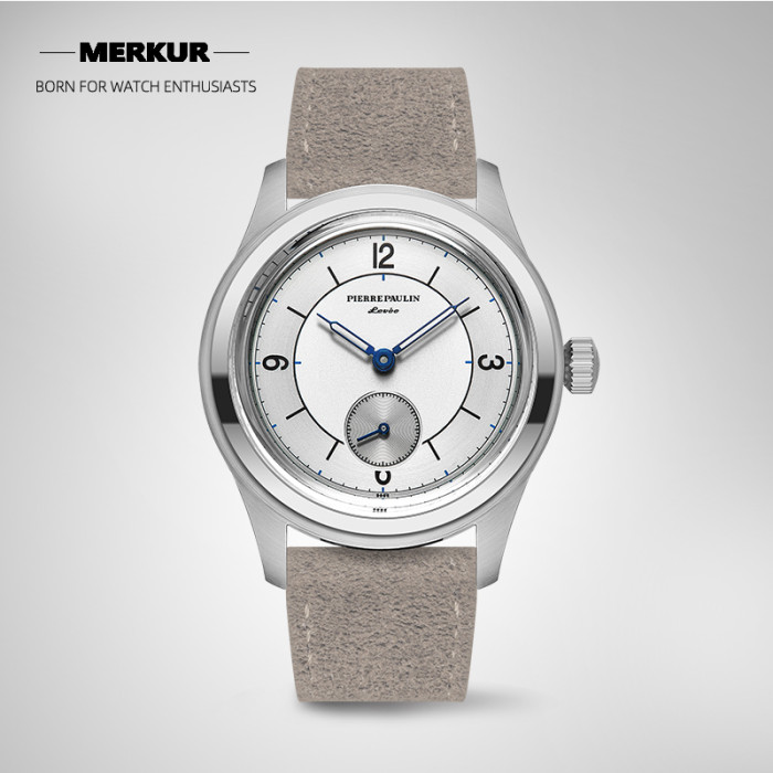 NEW Pierre Paulin business LEVEE series Handwinding Watch Sector Dial Salmon  silver dial  Vintage Casual Watch Mens