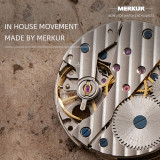 NEW MERKUR Handwinding Mechanical silver dial silver index  Retro Dress Watch Ivory Salmon dial