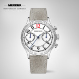New Enamel Red 12 Manual Mechanical Chronograph German Style Retro Complicated Men's Luxury Dress Handwind Watch