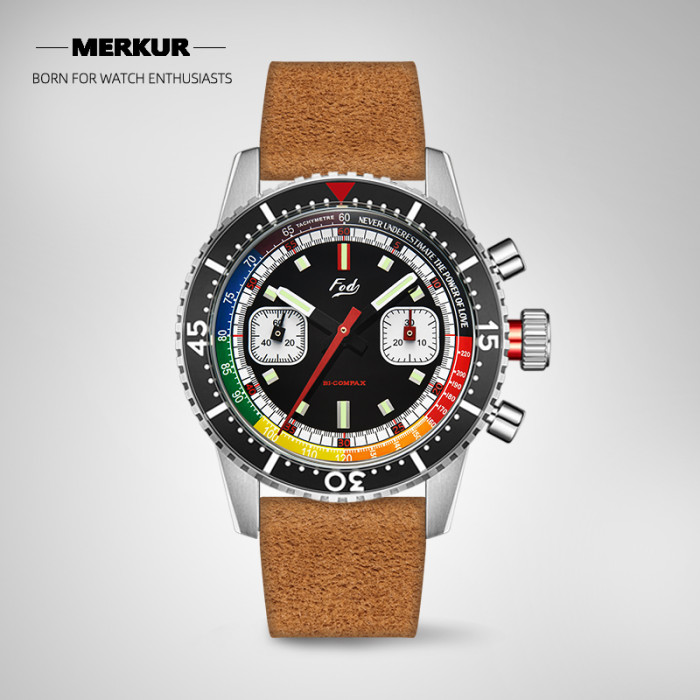 NEW FOD Rainbow Racing Mechanical Chronograph 70‘s Retro Rally Style Watch Men’s Dress Hand winding Enamel Luxury Complicated