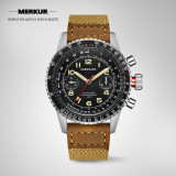 NEW MERKUR Pilot Handwinding Watch Vintage Inspired Mens chronograph watch For Mens Navitimer Airforce Fliger Watch