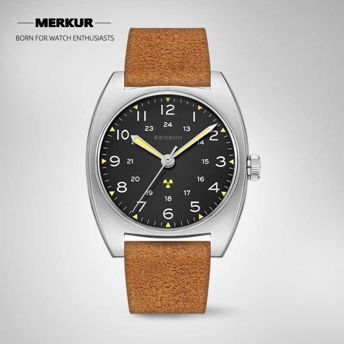 New Seizenn W10 WW2  retro Luminous casual manual mechanical watch steel Military watch Vintage Turtle case