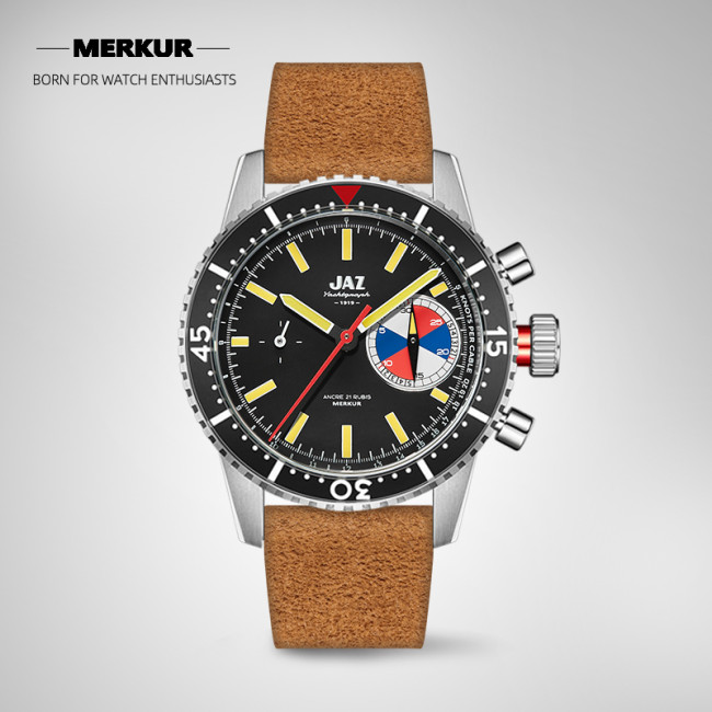 NEW JAZ  MERKUR Skin diver Yatch  Handwinding Watch Vintage Inspired Mens chronograph Yatch watch
