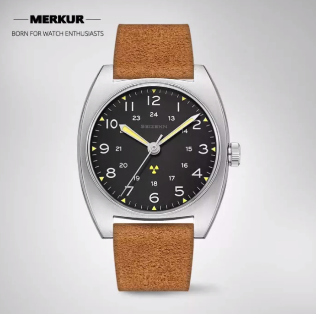 New Seizenn W10 WW2  retro Luminous casual manual mechanical watch steel Military watch Vintage Turtle case