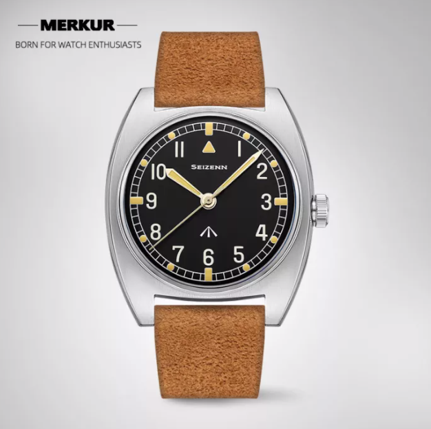 New Seizenn W10 WW2  retro Luminous casual manual mechanical watch steel Military watch Vintage Turtle case