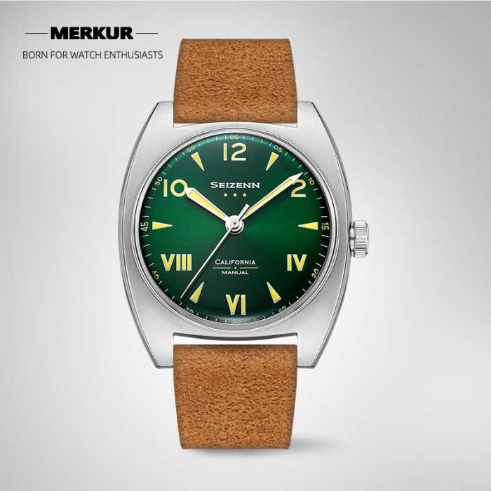 New Seizenn W10 WW2  retro Luminous casual manual mechanical watch steel Military watch Vintage Turtle case