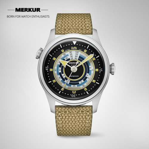 NEW Merkur Skin diver 100m water resist retro Luminous casual manual mechanical watch steel Military watch Vintage