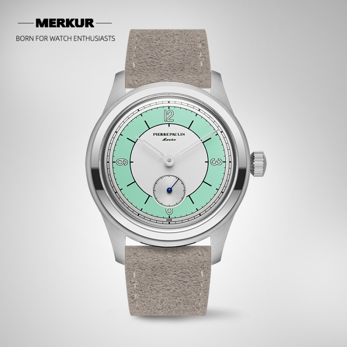 NEW Pierre Paulin business LEVEE series Handwinding Watch Sector Dial Salmon  silver dial  Vintage Casual Watch Mens