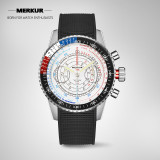 New MERKUR Run Series Doctor Watch Chronograph  Sapphire Vintage Handwinding Mechanical For Mens Seagull 1963 movement