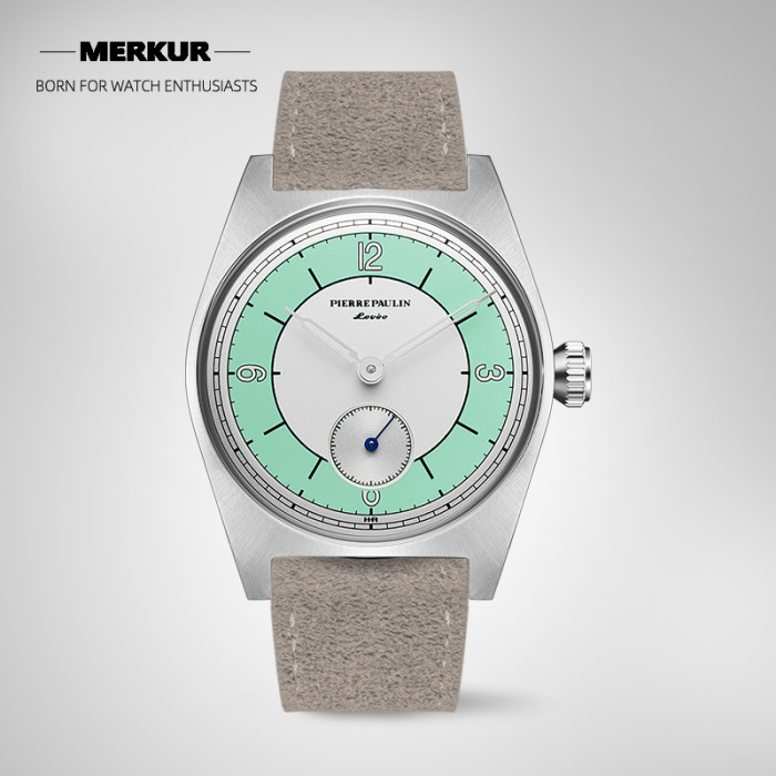 NEW Pierre Paulin business LEVEE series Handwinding Watch Sector Dial Salmon  silver dial  Vintage Casual Watch Mens