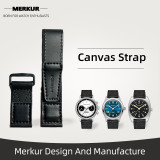 New MERKUR Watch Parachute troops Pilot Camouflage Band Strap Canvas 20MM Military Leather water Resist For Mens Womens Watches Diver Chronograph Tourbillon Vintage Retro Pilot Watch