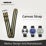 New MERKUR Watch  Band Strap Canvas 20MM Military Leather water Resist For Mens Womens Watches Diver Chronograph Tourbillon Vintage Retro Pilot Watch