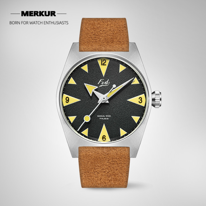 NEW FOD JAZ Inspired Yatch diver chronograph Watch Vintage Yatch Handwinding Skin Mens watch