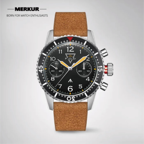 New FOD Fliger PILOT Mechanical Chronograph Men‘s Watch Aviation Watch Complicated Men's Luxury Dress handwind Watch