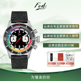 NEW FOD Rainbow Racing Mechanical Chronograph 70‘s Retro Rally Style Watch Men’s Dress Hand winding Enamel Luxury Complicated