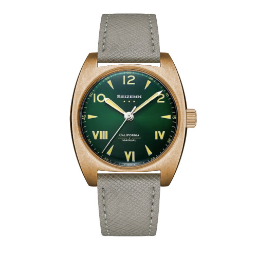 New Seizenn W10  WW2 bronze  retro Luminous casual manual mechanical watch steel Military watch Vintage Turtle case