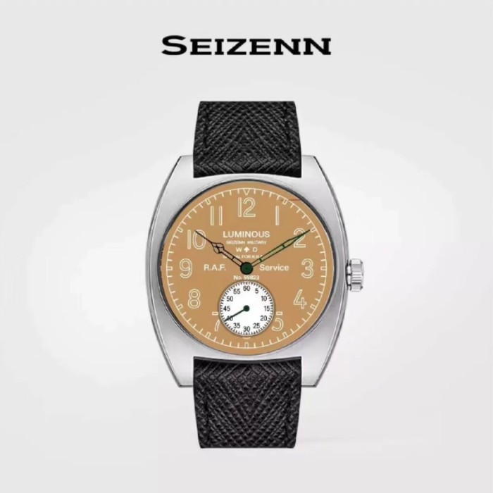 New Seizenn W10 WW2  retro Luminous casual manual mechanical watch steel Military watch Vintage Turtle case
