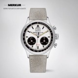 New PIERRE PAULIN  Retro 70‘s Vintage Panda Style Chronograph Mechanical Men's Complicated Acrylic 38MM Small Luxury Classic Wrist Watch