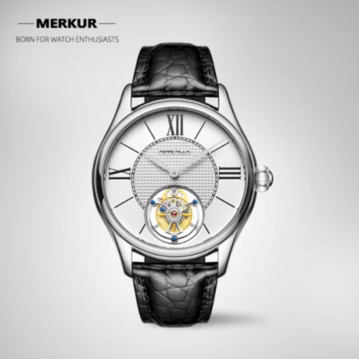 New Gradient Dial Modern Style Flying Tourbillon PIERRE PAULIN Genuine Mechanical Dress Luxury Mens Watch Seagull