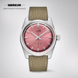 New MERKUR Cross Line Gold and Rose DIal 50m Mechanical Mens handwind Watch